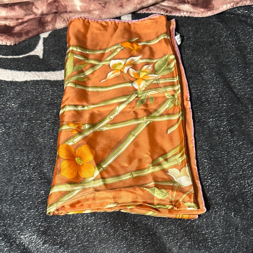 Salvatore Ferragamo Orange Floral Sarong